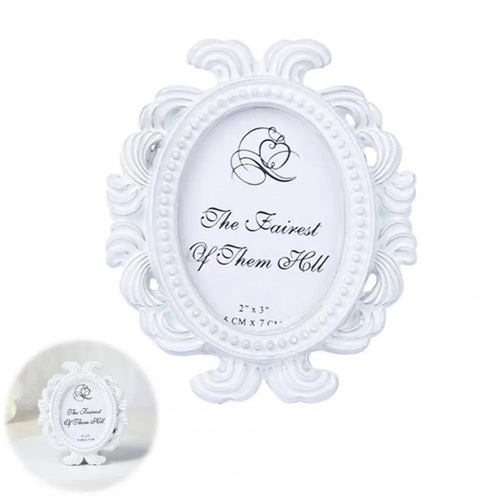 Oval Baroque Frame Resin Material Picture Holder Exquisite Oval Photo Frame Party Layout