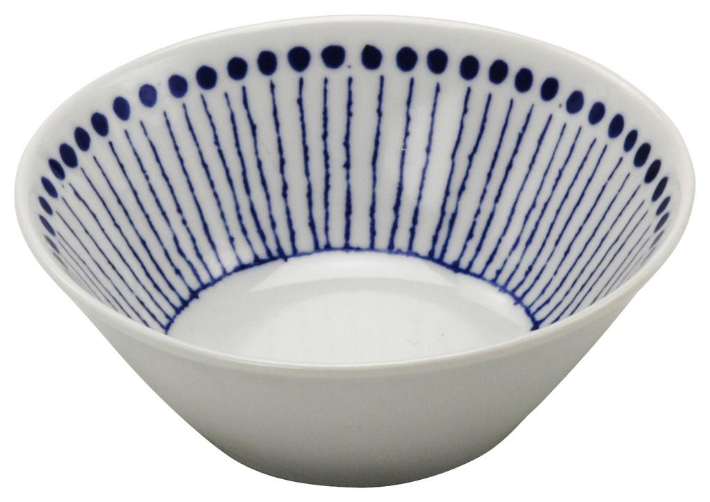 Mino Ware Small Bowls and Set of Approximately Diameter X 5cm Microwave and Dishwasher Made In Plates, 3, "Aojukusa" Pattern, 13.5cm High, Ceramic,