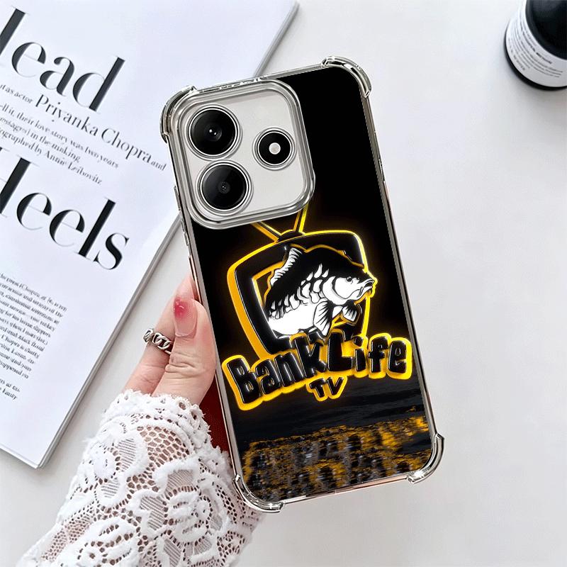 Nash Fishing Fish Mark Plating Phone Case For Xiaomi Redmi Note 14 15 Pro Plus 13 12 11 11S 11T 10 9S 9 5G Anti-Fall Airabag Cov