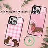 Милый Чехол для Телефона с Таксами Для iPhone17,16,15,14,13,12,11 Plus,Pro Магнитный Для Magsafe Беспроводной Зарядки