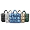 Square Tote Bag Women's Winter Soft Puff Shoulder Nylon Large Capacity Cloudy Bag