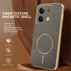 For Xiaomi Redmi Note 13 5G Phone Case Carbon Fiber Textured Electroplated TPU Back Cover