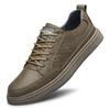 New Mens Breathable Casual Leather Board Shoes Genuine Leather Outdoor Antiskid Walking Shoes Flat Designer Lace-Up Oxford Shoes