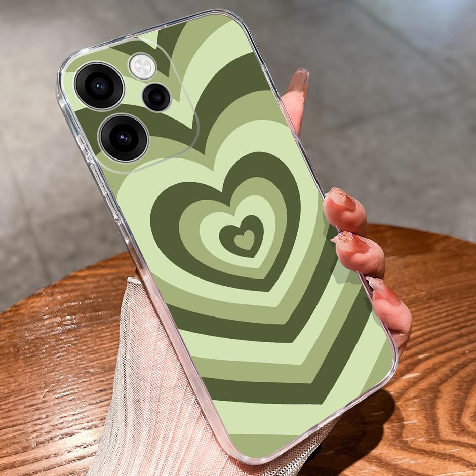 Чехлы Для OPPO Reno15 15F 15Pro Милая Девочка Сердце Любви Легкий Простота Мягкий Прозрачный Корпус Для Reno 15F 15 Pro Capa
