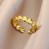 Opening Rings for Women Stainless Steel Gold Color Geometric Ring Fashion Simple Party Christmas Jewelry Gift