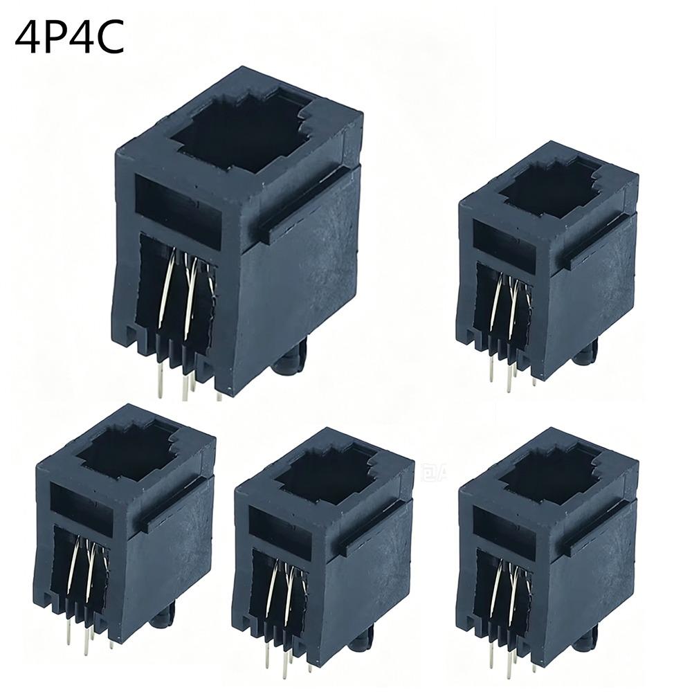 5Pcs Vertical Telephone Connector Socket Connector Female Socket Communication Accessories