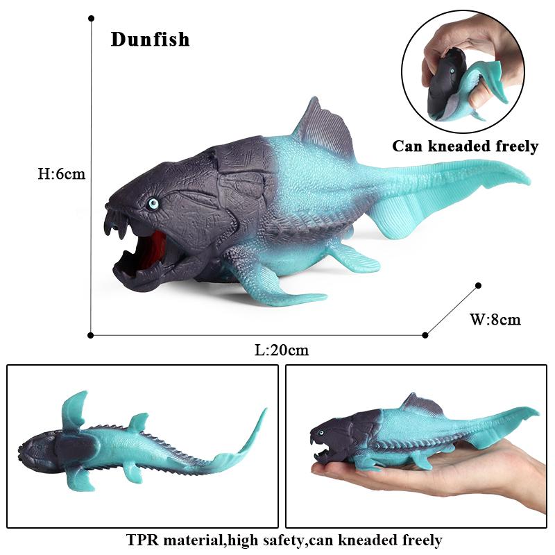 Oenux Sea Life Animals Soft Squid Pufferfish Crab Model Action Figures Anti Stress Relief Toy Kids Gift Fun Pressure Reduction