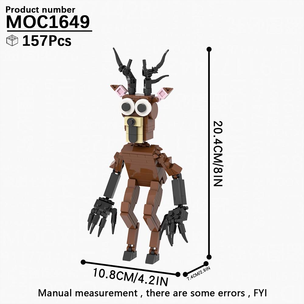 MOOXI MOC Горячая Игра Ужасов 99 Ночей Фигурка Животное Олень Сова Коза Модель Конструктор Игрушка Для Ребенка Взрослого Кирпичик Подарок На День Рождения
