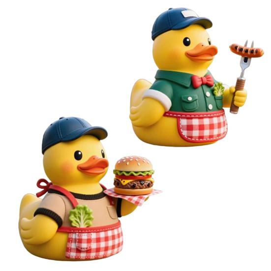 BBQ Duck Figurine Collectible Tabletop Duck Decoration Resin Duck Statue for Shelf Cabinet Bathroom Decor Ducks Enthusiasts Gift