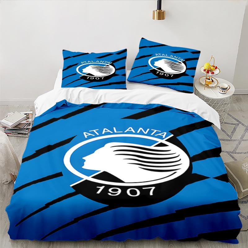 3PCS Football Atalanta  Bedding set,Ideal for1pc Duvet Cover And 2pcs Pillowcases Perfect for Christmas gift,Ideal for Bedroom, Dormitory
