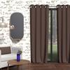 Insulating Eyelet Curtain 135x250 Cm BOHEME Brown, by Soleil d'Ocre