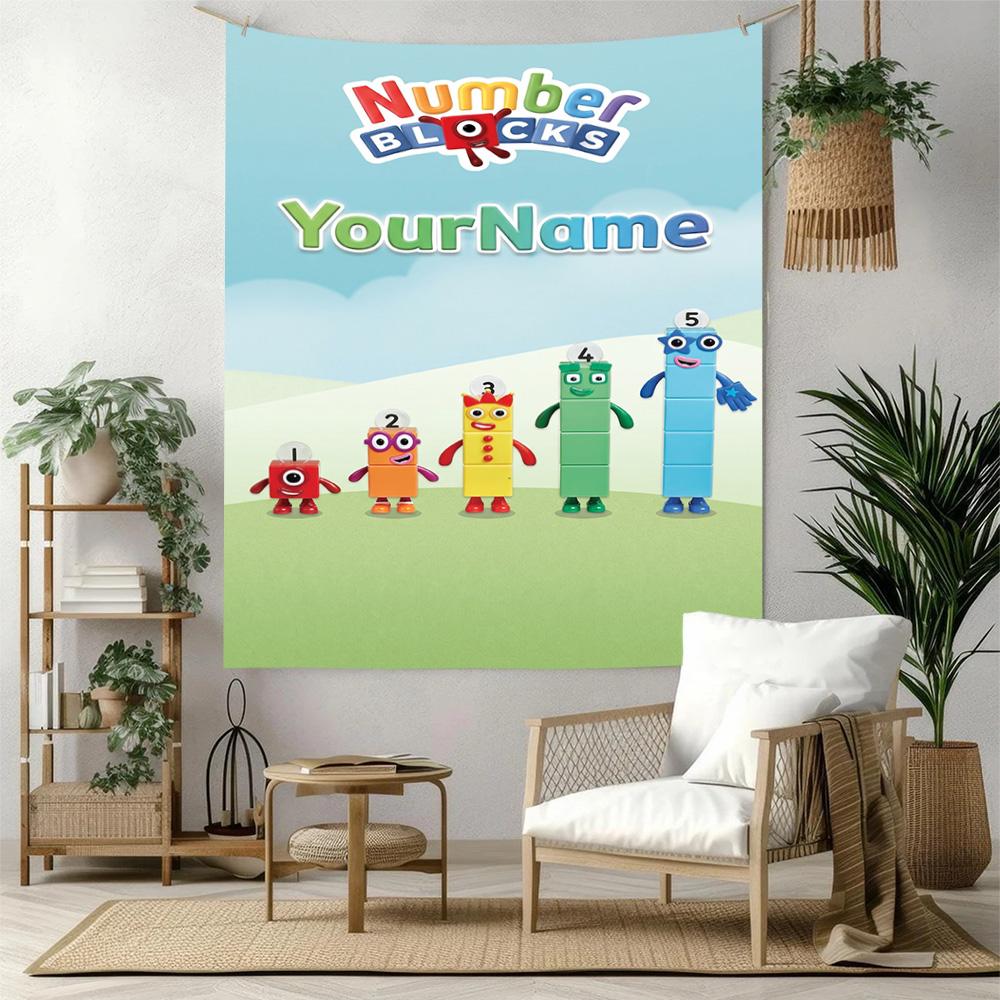 Numberblocks Custom Your Name Wall Decor Tapestry Art For Pet Memorial Birthdaywedding Party Backdrop Family Gift