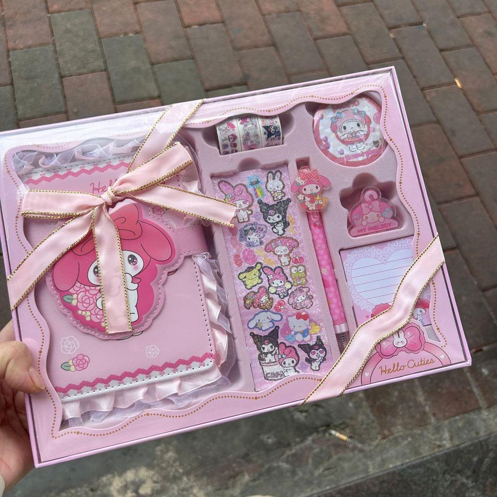 Hello Kitty Kuromi Melody Cinnamoroll Cartoon Password Lock Diary With Faux Leather Cover For Kids And Teens