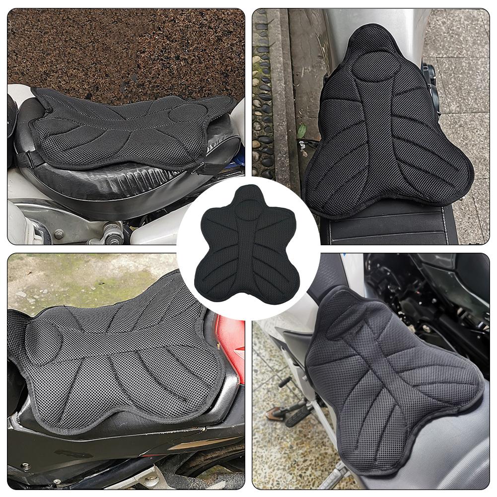 Motorcycle Gel Seat Cushion Breathable Heat Insulation Air Pad Cover Anti Slip Sunscreen Seat Cover Shock Absorption Four