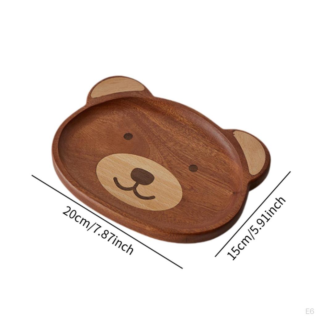 Поднос деревянный с рисунком медведя для демонстрации еды и мероприятий