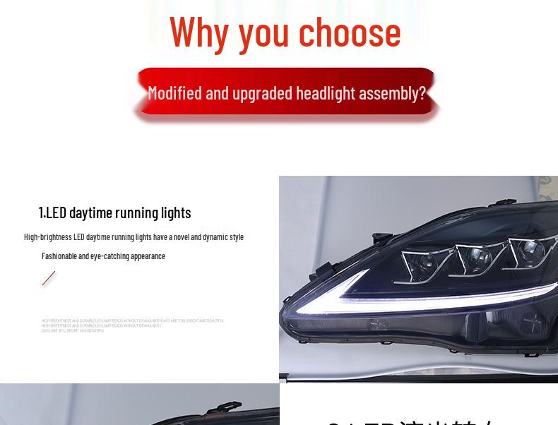 Lexus IS250/IS300 (06-12) Modified LED Daytime Running Lights Headlight Assembly