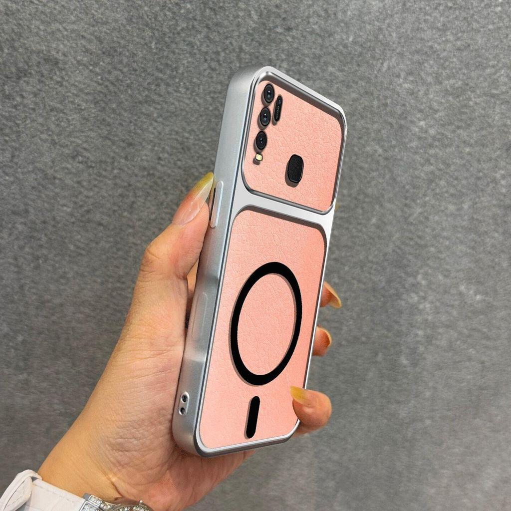 Магнитный чехол из ТПУ с металлическим покрытием для Vivo Y50, Y30 4G, противоударный, матовый, мягкая крышка