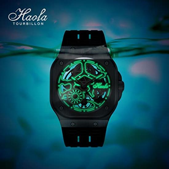 Часы HAOFA Skeleton Mechanical Automatic Hollow Dial Sapphire Glass Стильные водонепроницаемые высококачественные популярные подарочные мужские мужские мужские