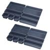 East Leaf Desk Trays, Drawer Dividers, Storage Cases, Small Item Organizers for Desks, Kitchens, and Stationery, Set of 2 (Navy)