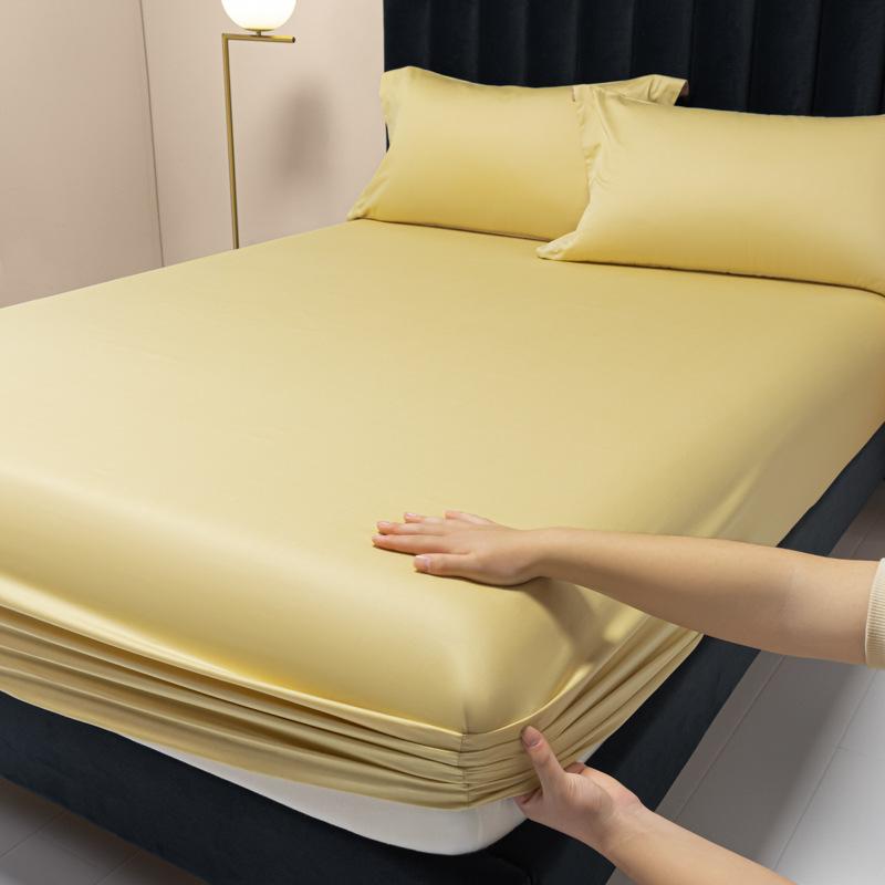 Новая цельная простыня из длинноволокнистого хлопка с 100 нитями, сплошной цвет, легкий роскошный защитный чехол для матраса
