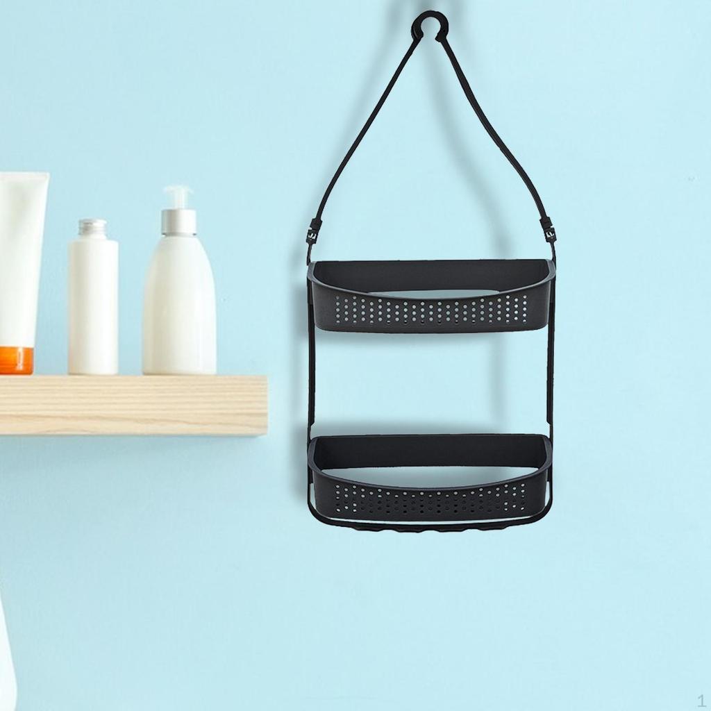 Подвесная душевая корзина, держатель, регулируемая, 2 яруса, органайзер-полка для хранения для больших и
