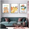 Painting Wall Pictures Kids Room Decor Bear Fox Lion Owl Raccoon Tent Dream Quotes Nordic S And Prints Wall Art Canvas