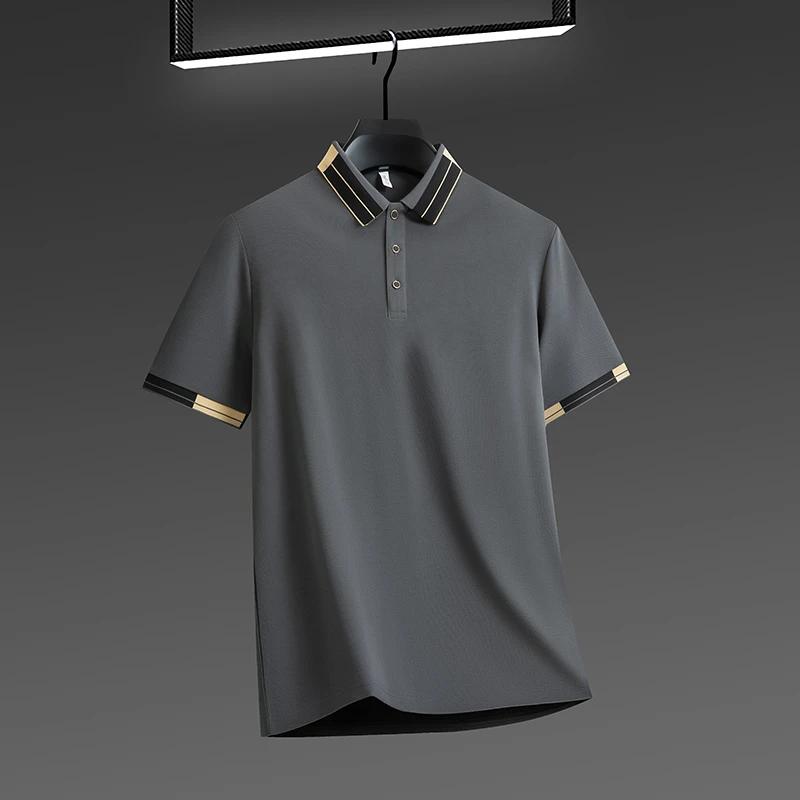 STORN Новая мужская рубашка в стиле business casual с коротким рукавом, однотонная рубашка-поло, модная, дышащая, удобная, универсальный топ