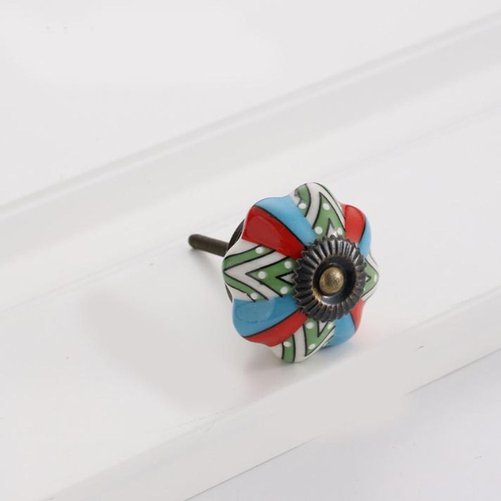 Винтажная мебельная ручка с одним отверстием, круглая ручка для ящика, ретро керамическая ручка-тыква, для винного шкафа