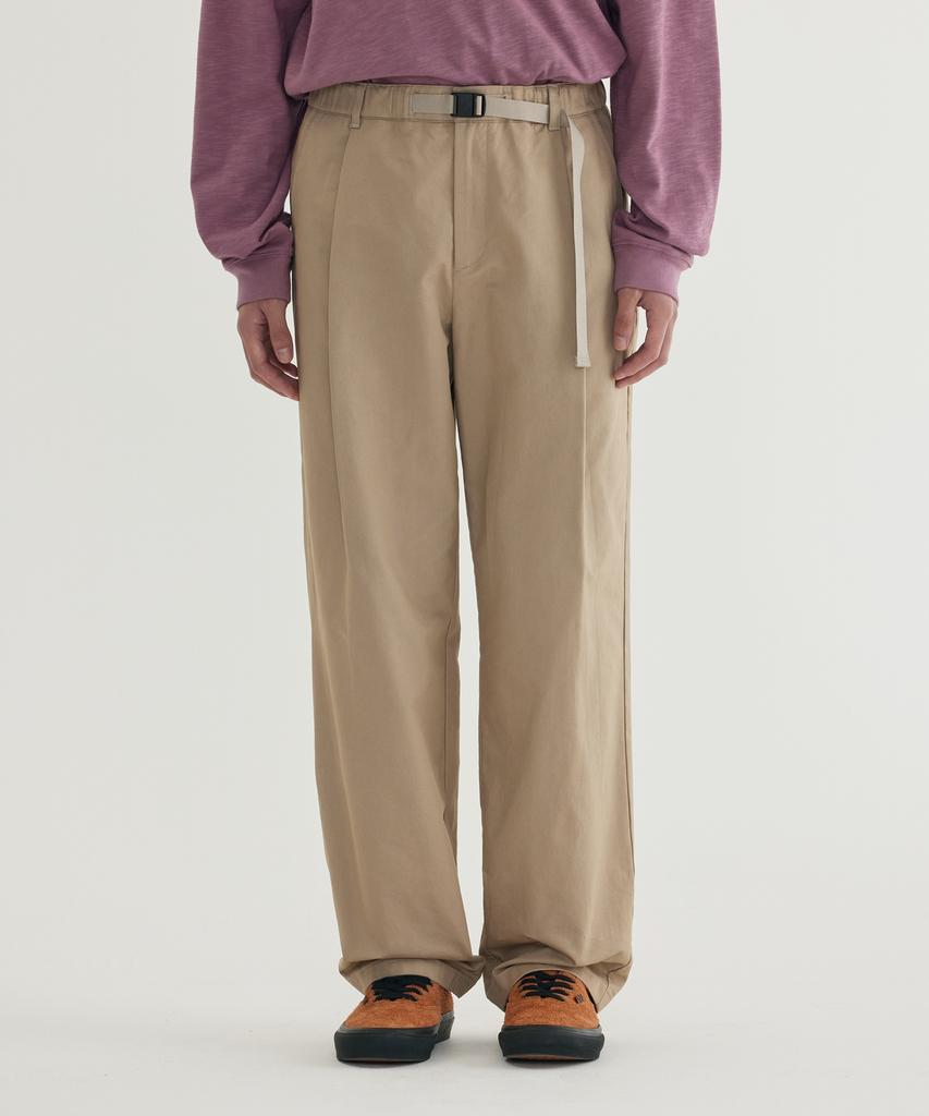 COVERNAT Easy Pants Twill 1-Tuck Pants Beige