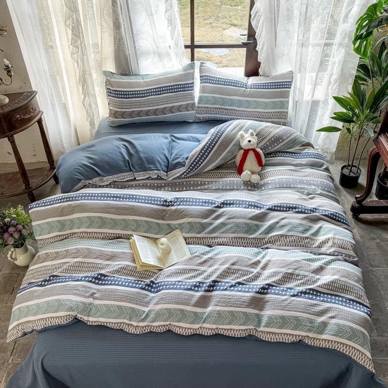 Комплект из четырех предметов из бамбукового хлопка класса А, двухслойной мягкой цветочной марли для мам и малышей - Включает комплект из трех предметов для студенческого общежития