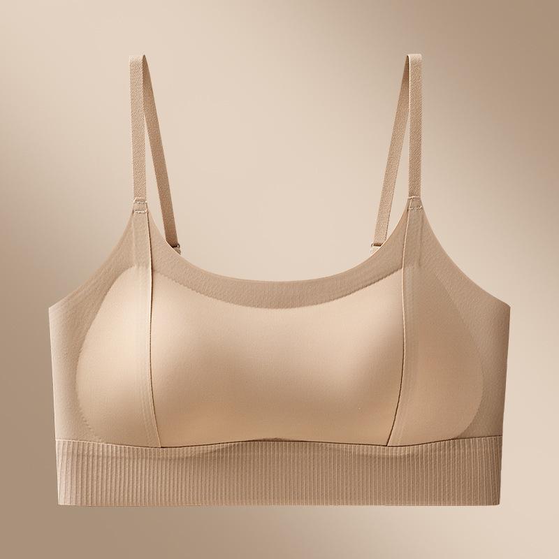 Traceless cool feeling small breasts gather and cross beautiful back underwear women's breathable anti-light fixed cup tube top thin bra cover