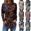 Футболки для женщин, осенний повседневный модный топ с длинным рукавом, пуловер с принтом, топ