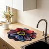 Коврик для сушки посуды Реалистичные цветочные дизайны Диатомовая земля Быстросохнущий коврик Абсорбирующий Теплоизолирующий коврик для кухонной столешницы Обеденного стола