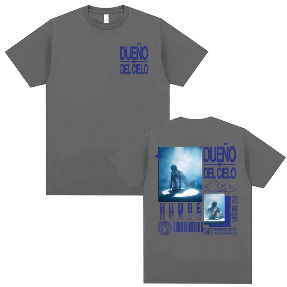 Singer Humbe Dueno Del Cielo Tour 2026 New Album T Shirts Mens Women Hip Hop Vintage Short Sleeve Top Springsummer Streetwear