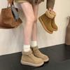 Ретро короткие ботинки 2025 новые вельветовые хлопковые туфли на подошве осень и зима новые теплые зимние ботинки