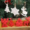 10pcs Christmas Angel Hanging Decorations Ornaments Snowflakes Wooden Pendants Heart Xmas Tree Star Elk Festival Supplies