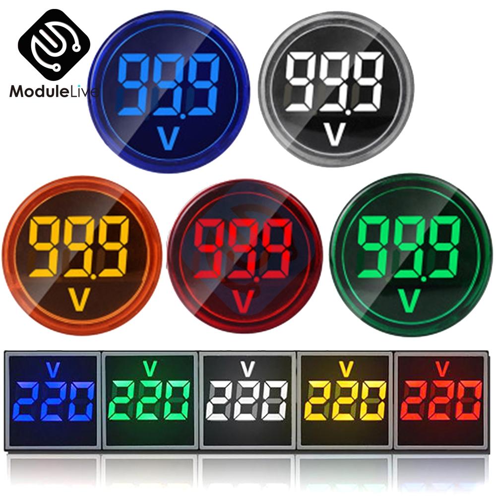 11MM Цифровой Дисплей Мини Вольтметр DC 11V 111V AC Круглый Квадратный Амперметр Ток Вольт Напряжение Метр Светодиодный Индикатор Сигнального Света