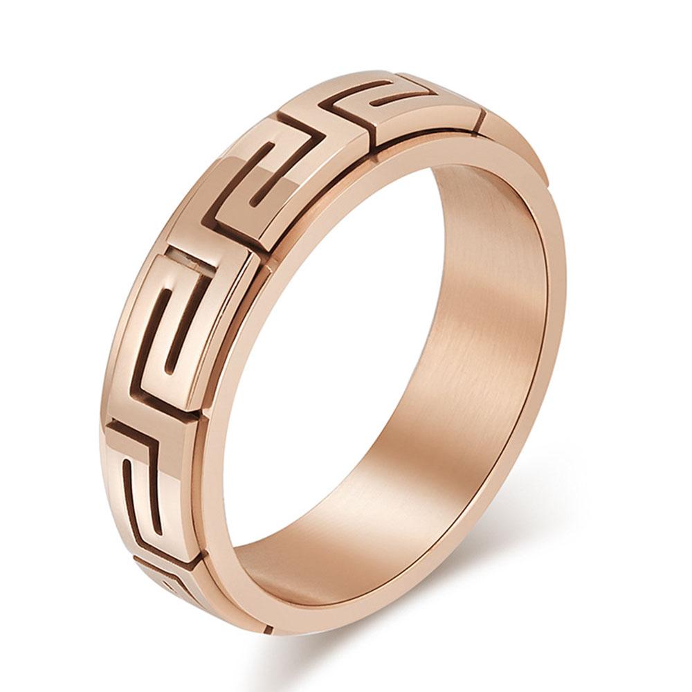 Простая личность, легкий роскошный стиль, кольцо с узором Great Wall, вращающееся, декомпрессионное, успокоительное и тревожное кольцо