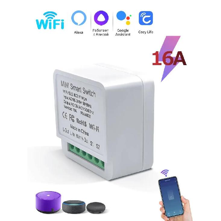 16/20A Wifi Smart Switch Alexa Google Home Alice 2-way DIY Mini Automation Module для светодиодного освещения Cozylife Remote Voice Control