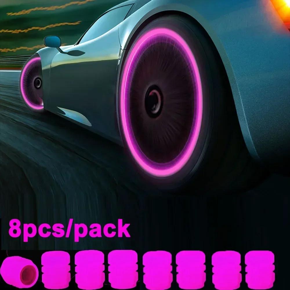 1/20 шт. Светящиеся колпачки для ниппелей, флуоресцентные, светящиеся ночью, декор для автомобиля, универсальные, для мотоцикла, велосипеда, пылезащитные, декоративные колпачки для ниппелей шин