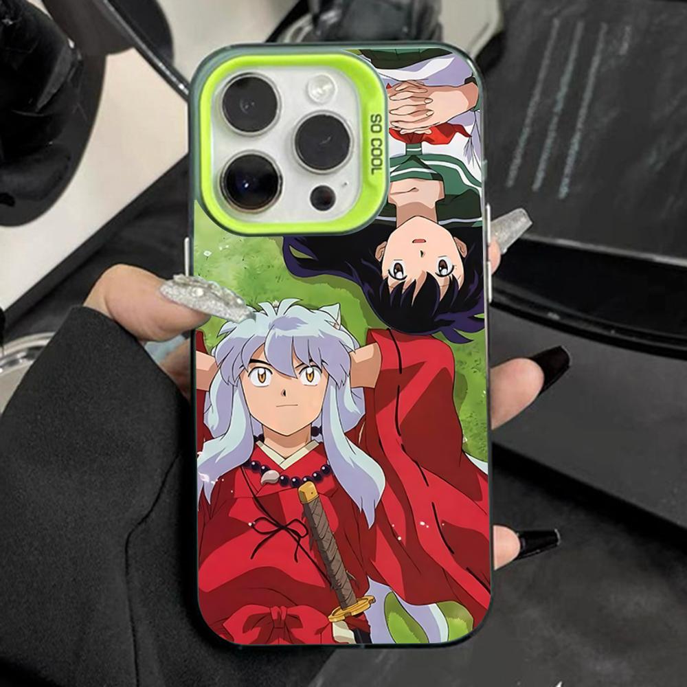 Anime I-Inuyasha Phone Case For iPhone 16,15,14,13,12,11,Pro,Max,Plus,Mini,XS,SE Anti Fall Green Matte Hard Bumper