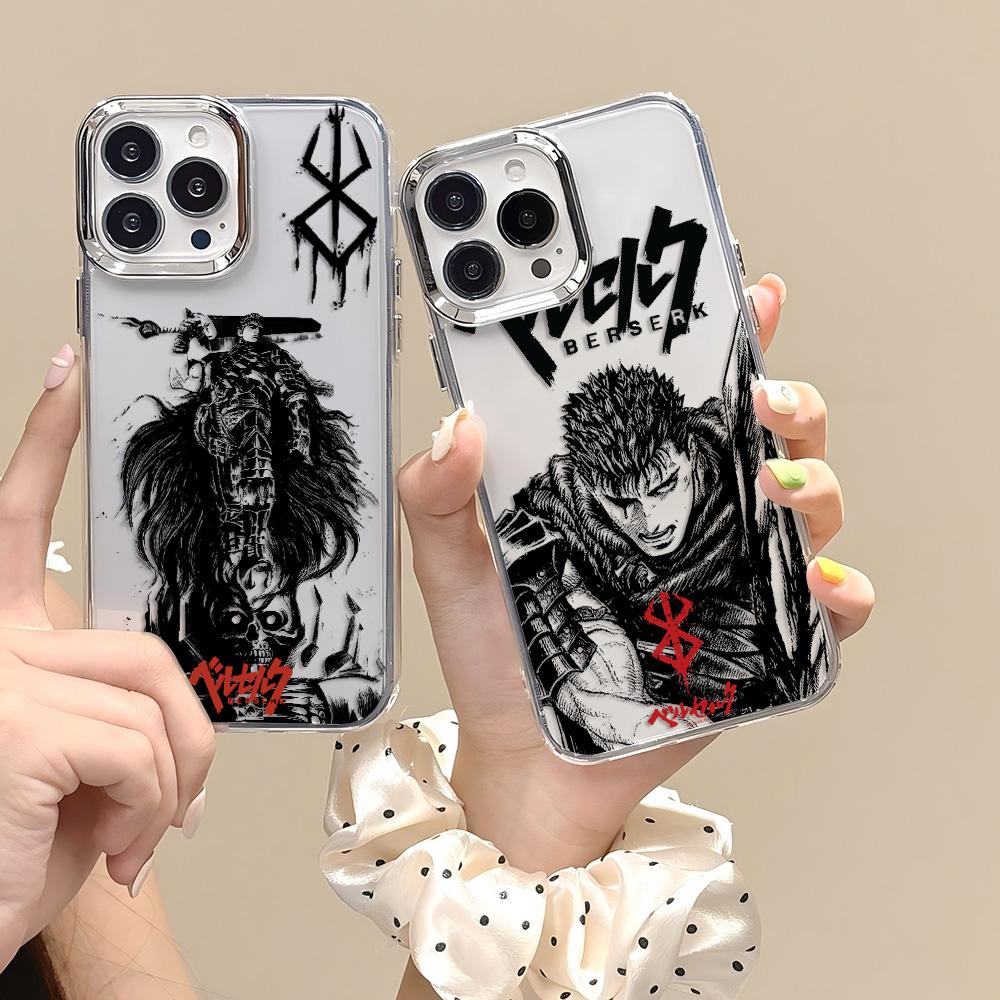 Чехол для телефона с изображением аниме Берсерк для iPhone 17 16e 16 15 14 13 12 11 mini Pro Max X XR XSMAX 8Air Plus Прозрачный Мягкий Чехол