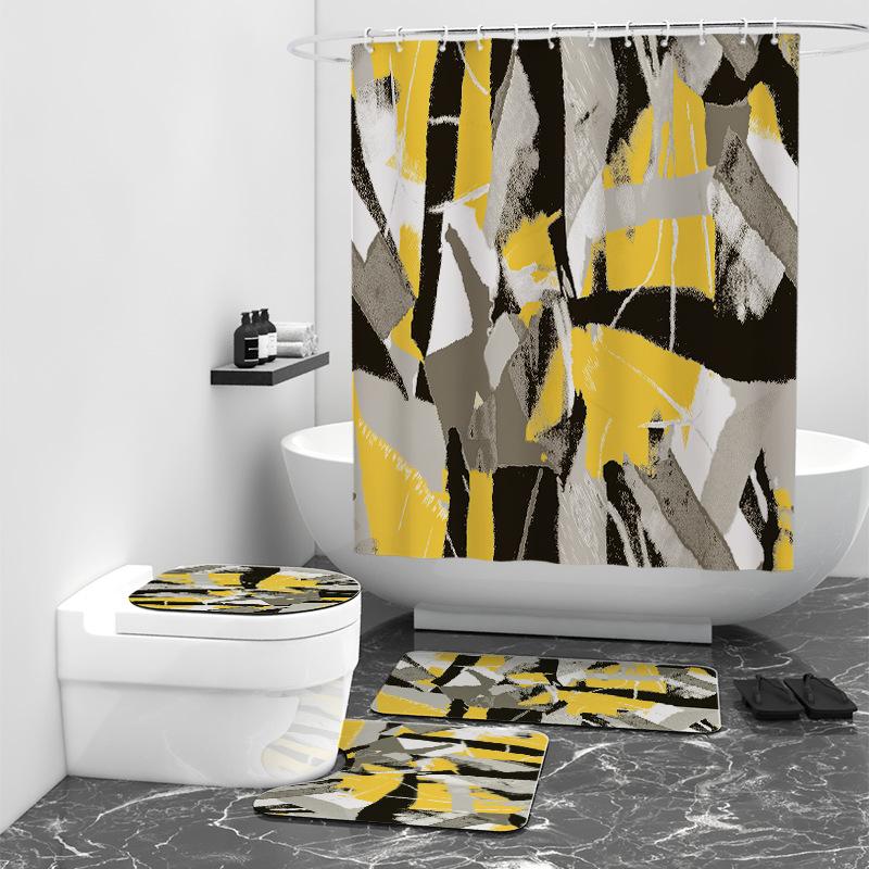 Неправильная геометрическая цифровая печать занавеска для душа ванная комната душ