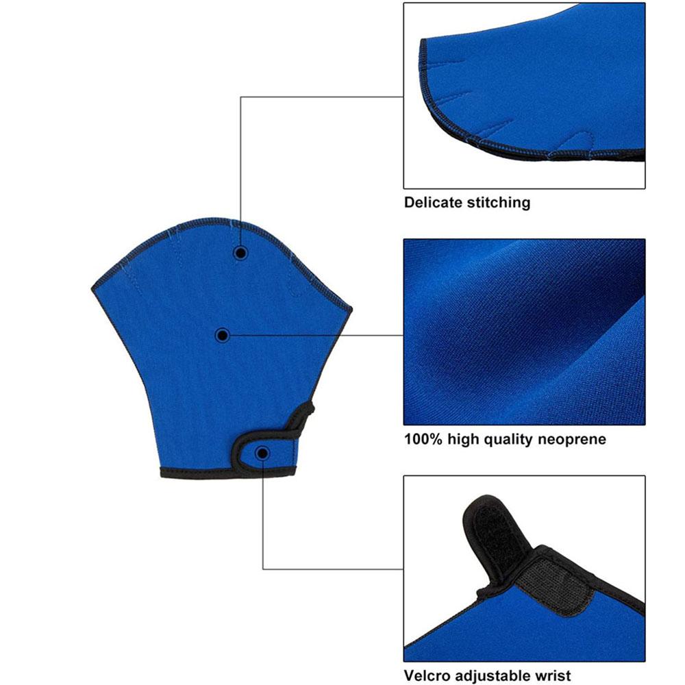 2 Pair Swimming Gloves Aquatic Swim Training Gloves For Diving Aerobics (L Size)