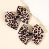 2Pcs Korean Leopard Bow Hair Clip Girls Women Trendy Ribbon Dots Bownot Hairpin Kids Sweet Cool Headdress Headwear Accessories