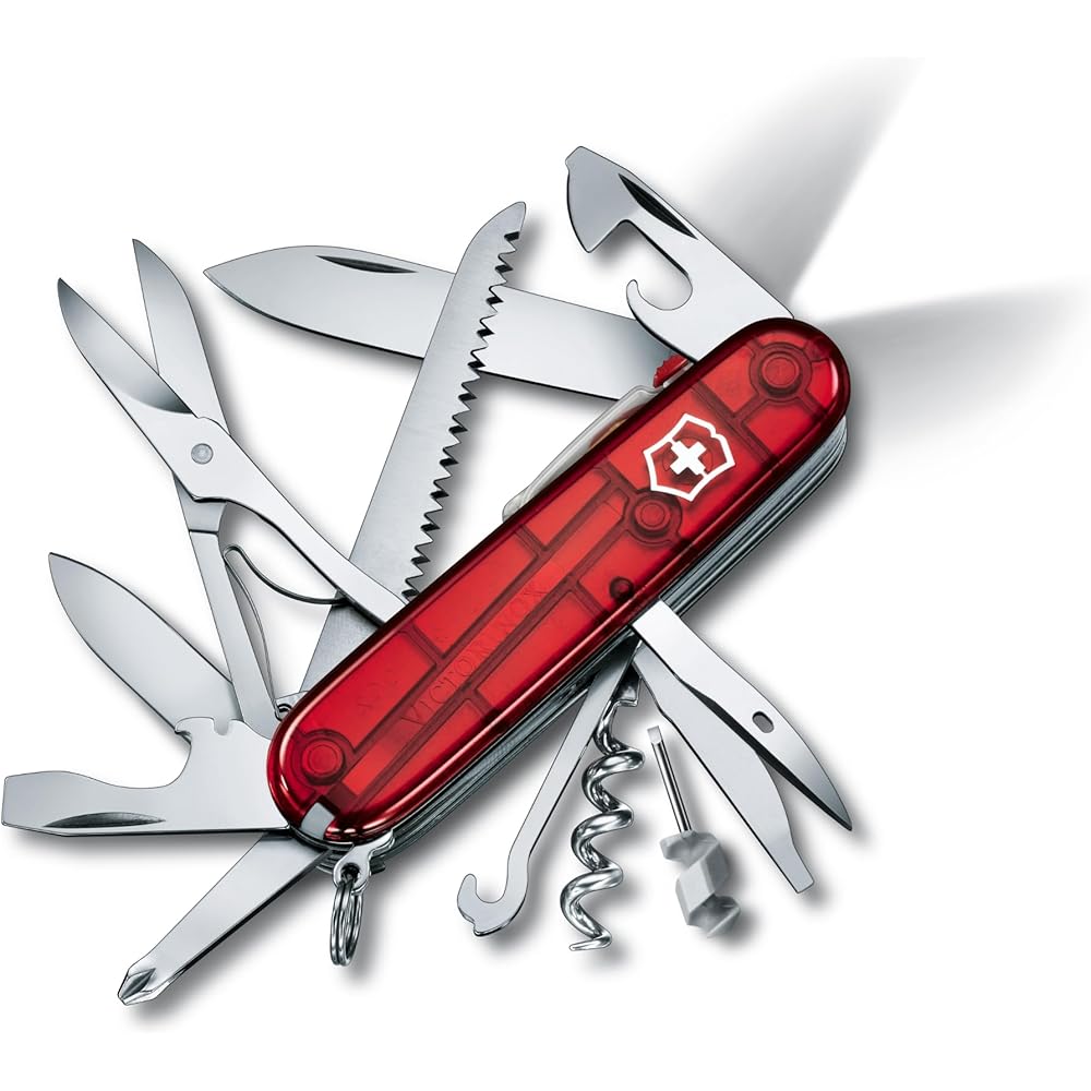 Victorinox Huntsman Lite Прозрачный Красный Швейцарский Армейский Нож 21 Функция Мультитул Компактный для Кемпинга Туризма Аварийных Ситуаций