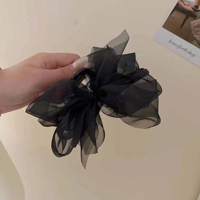 Сетчатый зажим-коготь с цветочным узором в корейском стиле - Элегантный аксессуар для волос для женщин