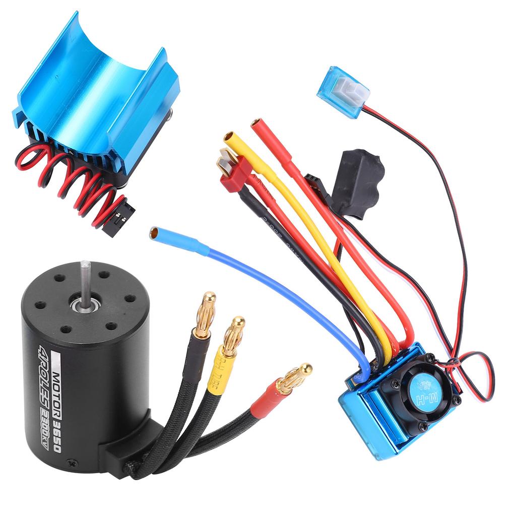 3650 2300KV водонепроницаемый 4-полюсный бесщеточный двигатель 45A ESC радиатор комбинированный набор для 110 RC автомобиля