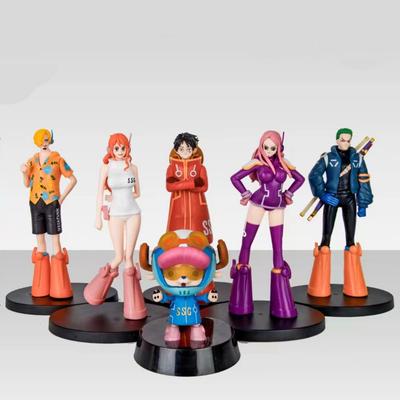 Дешевые Фигурки Яйцеголовый One Piece Луффи Зоро Нами Санджи Фрэнки Чоппер Бонни Модель из ПВХ Игрушки 16-18 см