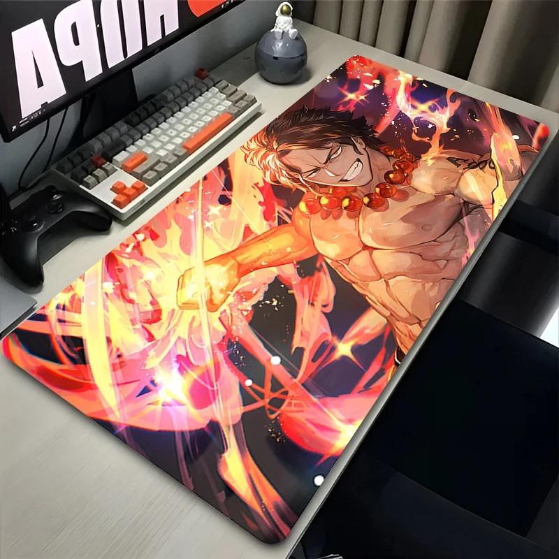Japan Anime Flame Mouse Pad Xxl Pc OOne PPiece Gamer Cabinet Keyboard Rug Laptop PPortgas D AAce Mousepad Desk Mat Boy Gift
